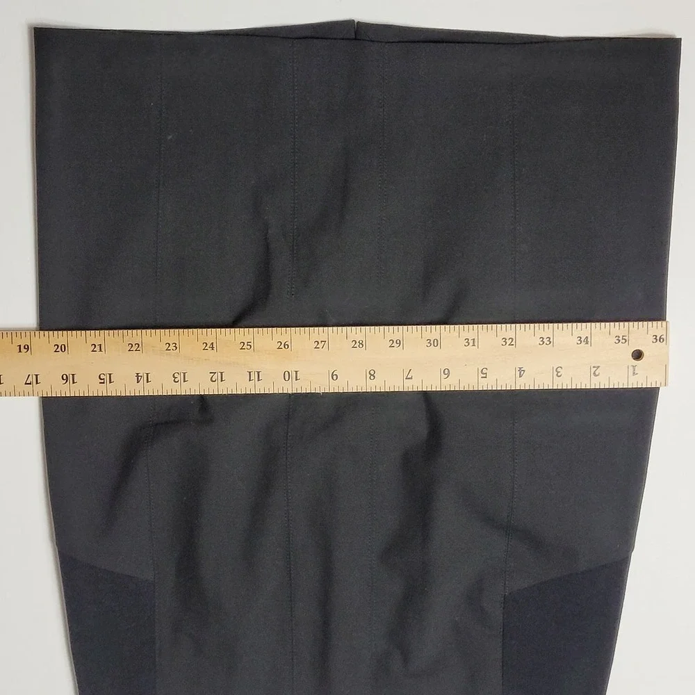 Bcbgmaxazria Women's Straight Pencil Career Skirt Elastic Waist Panel Wool Blend